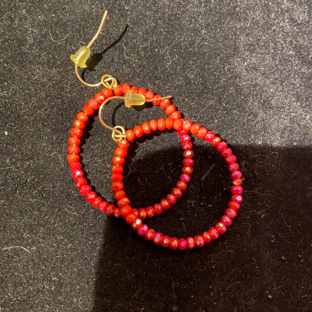Red drop earrings